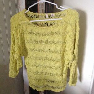 Yellow woven Anthro sweater